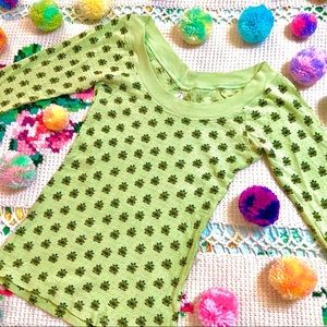 Free People Green Long Sleeve Top Yellow Sunflower